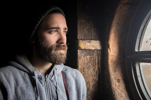 man, standing, behind, window, beanie, guy, beard, jacket, beanie. guy, grey, looking, people, sad, men, one Person, males, adult, one Man Only, portrait, only Men, serious, facial hair, headshot, real people, lifestyles, young adult, indoors, mid adult men, young men, casual clothing, leisure activity, mid adult, mustache, contemplation, hood - clothing, human face, 5K