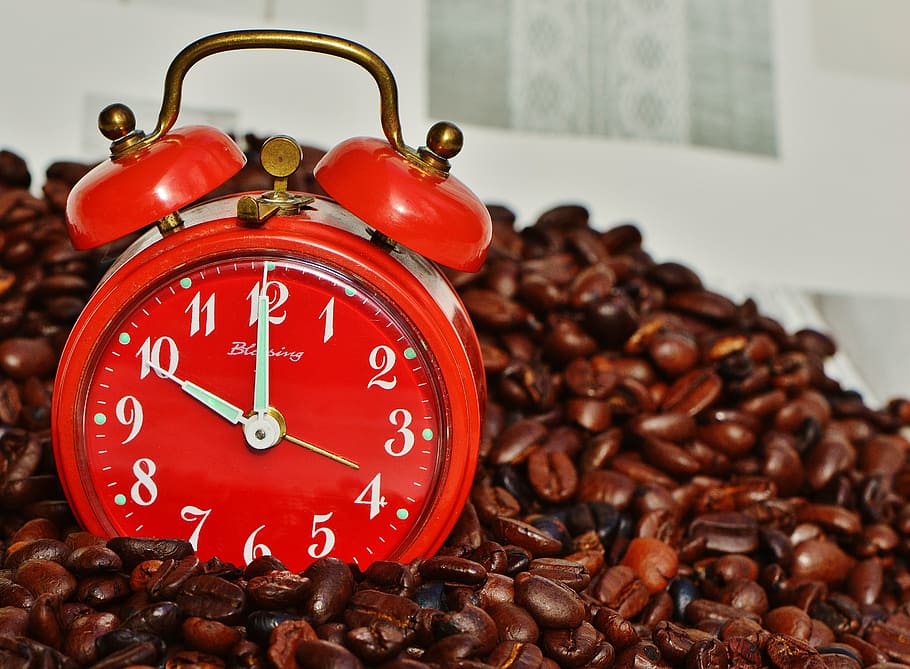 vermell, despertador de doble campana, superior, grans de cafè, pausa per prendre un cafè, trencar, despertador, temps, beure, gaudeix, benefici de, cafè, relaxa't, menjar, bon dia, espresso, cafeteria, lloc de treball, beguda de cafè, cafeïna, berenar, beure cafè, deliciós, rellotge, al matí, nombre, cap gent, a l'interior, despertar, gran grup d'objectes, natura morta, rellotge de mà, Minuta, primer pla, menjar i beguda, centrar-se en primer pla, marró, data límit, 5K
