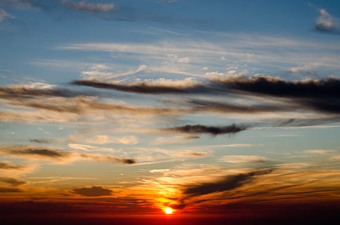 sunset, sky, evening sky, clouds, abendstimmung, at dusk, romance, sun, fiery, afterglow, beautiful, dusk, nature, cloud - sky, scenics - nature, beauty in nature, tranquility, orange color, idyllic, tranquil scene, no people, sunlight, cloudscape, outdoors, dramatic sky, environment, freedom, moody sky, bright, 4K, CC0, public domain, royalty free