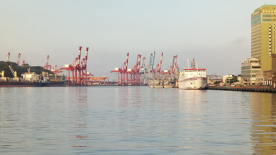 Pelabuhan, jasa, kerja, sesuatu, air, industri, Arsitektur, struktur yang dibangun, laut, langit, mesin, angkutan, crane - mesin konstruksi, bisnis, alam, bahan bakar dan pembangkit listrik, kapal, industri minyak, tidak ada orang, isu yang berkaitan dengan lingkungan, eksterior bangunan, di luar rumah, kapal laut, polusi, 5K, CC0, domain publik, bebas royalti