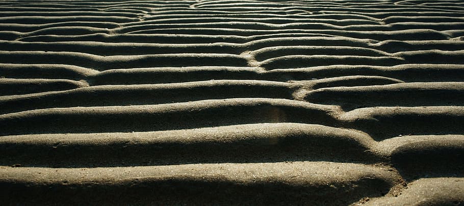 sand, mønster, badning, strand, badestrand, fuld ramme, natur, baggrunde, landbrug, ingen mennesker, jord, naturligt mønster, dag, bølge mønster, høj vinkel visning, landskab, ro, skønhed i naturen, sollys, udendørs, ørken, gentagelse, i en række, tørt klima, 4K
