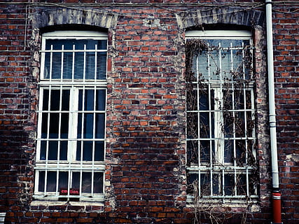 facciata, cortile, vecchio, parete, architettura, città vecchia, fronte interno, squallido, vecchie case, decadimento, mattone, griglia, costruzione, finestra, vecchio edificio, esterno dell'edificio, struttura costruita, caratteristica della parete, muro di mattoni, nessuno, giorno, intemperie, Inquadratura dal basso, all'aperto, fotogramma intero, abbandonato, declino, deterioramento, quartiere residenziale, 4K, CC0, dominio pubblico, privo di copyright