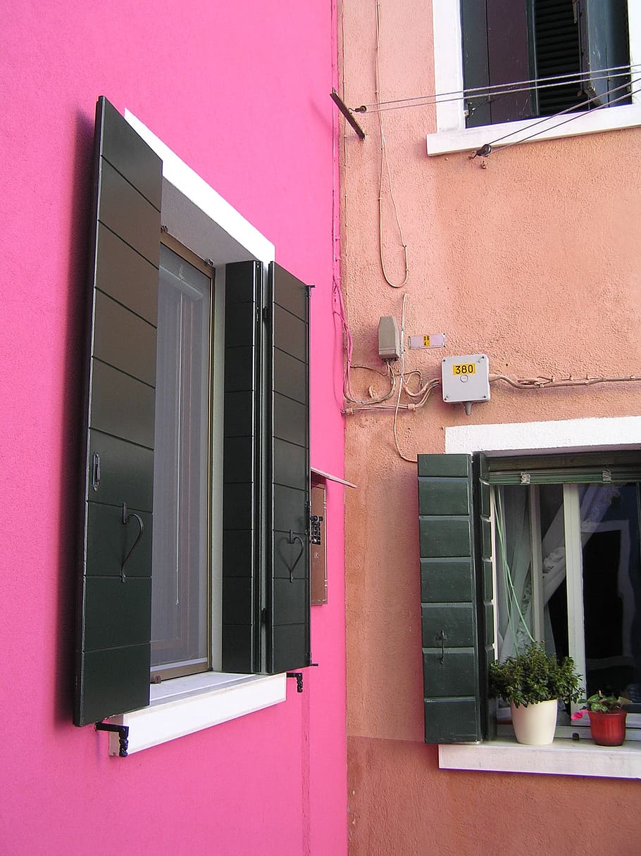 burano, façana, arquitectura, folklore, Itàlia, exterior de l'edifici, estructura construïda, finestra, edifici, color rosa, barri residencial, casa, entrada, cap gent, porta, planta, dia, a l'aire lliure, ciutat, naturalesa, funció de construcció de parets, tancat, creixement, exterior, 1080P