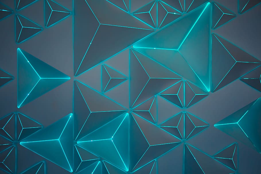 modrá tapeta, nepojmenovaná, geometrie, vzor, abstraktní, tapeta na zeď, geometrický, modrý, trojúhelník, design, světlo, neon, barva, Pozadí, tvar, celý rám, geometrický tvar, složitost, nikdo, tvaru trojúhelníku, šestiúhelník, tvořivost, abstraktní pozadí, řeřavý, dekorace, svítí, moderní, jasně osvětlené, barevný gradient, 5K