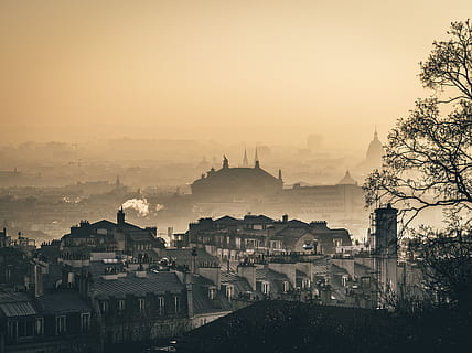 Antenne, Aussicht, Häuser, tagsüber, Luftbild, Dorf, Foto, Stadtbild, Sonnenuntergang, die Architektur, berühmter Platz, Europa, Dämmerung, städtische Szene, Kuppel, Stadt, städtische Skyline, Kirche, Gebäudehülle, Stadt leben, Nebel, gebaute Struktur, Himmel, Gebäude, Natur, Anbetungsstätte, Religion, Reiseziele, keine Leute, Glauben, Baum, Spiritualität, draußen, 5K, CC0, gemeinfrei, lizenzfrei