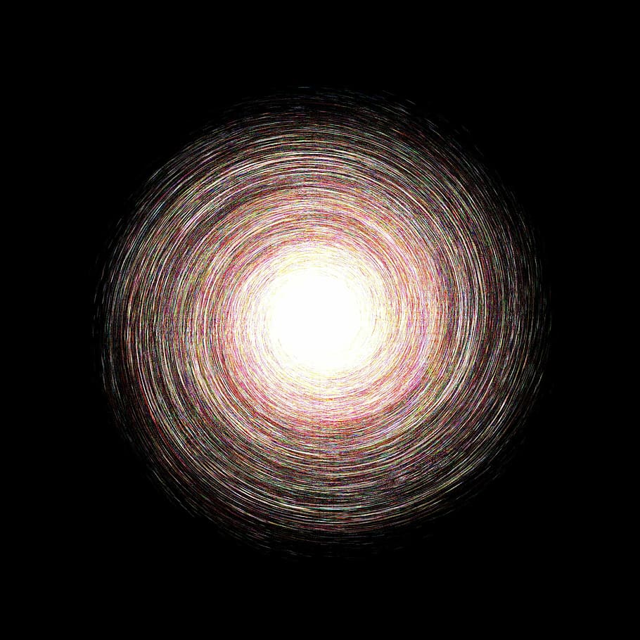 rosso, giallo, bianca, illustrazione del cerchio, luce, buio, splendente, cerchio, spazio, concentrico, nessuno, sfondo nero, esplorazione dello spazio, all'aperto, astronomia, galassia, illuminato, forma geometrica, forma, notte, raggiante, modello, luce - fenomeno naturale, lunga esposizione, Filatura, spirale, in casa, girato in studio, movimento, attrezzatura per l'illuminazione, design, movimento sfocato, illuminata, 2K