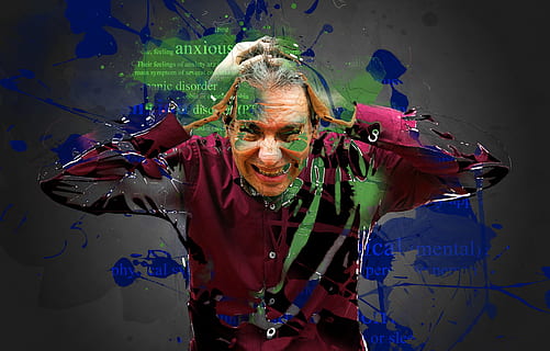 man, holding, head, anxiety, stress, depression, problem, worried, stressed, depressed, emotional, emotion, health, tension, unhappy, sadness, front view, one person, real people, men, leisure activity, adult, lifestyles, celebration, event, portrait, mature adult, arts culture and entertainment, males, looking at camera, multi colored, mature men, beard, casual clothing, festival, 4K, CC0, public domain, royalty free