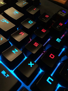 close, view, black, mechanical, keyboard, gamer, computer, technology, pc, online, internet, gaming, entertainment, modern, programmer, nerd, computer Keyboard, laptop, computer Key, communication, text, computer equipment, letter, close-up, no people, backgrounds, full frame, computer part, connection, illuminated, alphabet, number, indoors, western script, keypad, 2K, CC0, public domain, royalty free