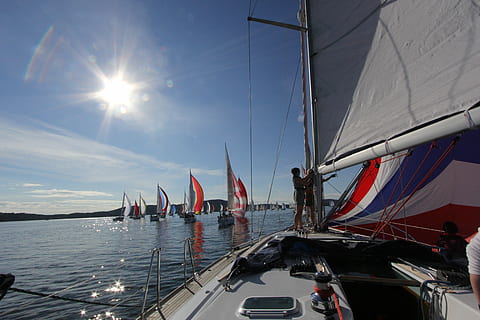 andare in barca, regata, nave nautica, mezzi di trasporto, acqua, modo di trasporto, cielo, barca a vela, mare, sole, luce del sole, natura, albero, viaggio, giorno, polo, all'aperto, tela, ormeggiato, raggio di sole, yacht, riflesso lente, lusso, 5K, CC0, dominio pubblico, privo di copyright