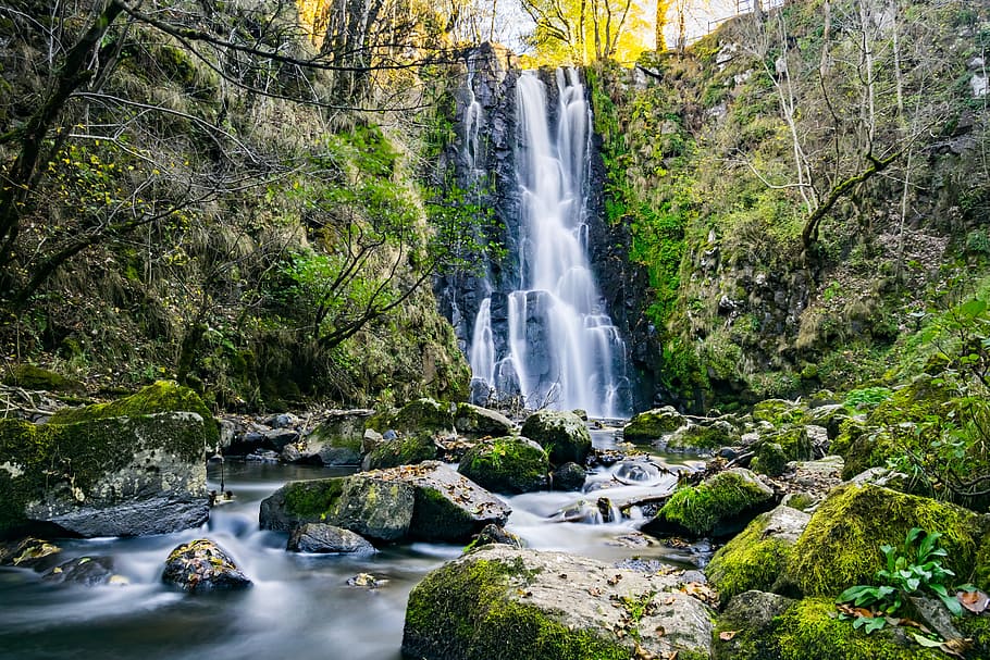 cascate, giorno, cascata, autunno, fiume, acqua, natura, corsi d'acqua, paesaggio, Canada, Cantal, Auvergne, Cheylade, netto, scenics - natura, foresta, albero, pianta, roccia, bellezza nella natura, acqua corrente, roccia - oggetto, lunga esposizione, solido, terra, movimento, ambiente, movimento sfocato, scena non urbana, colore verde, nessuno, all'aperto, fluente, potere in natura, flusso - acqua che scorre, acqua che cade, 5K