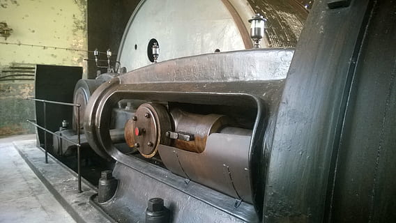 hoisting machine, mining, mine, machinery, industry, factory, steel, metal, transportation, mode of transportation, rail transportation, train, train - vehicle, no people, equipment, technology, machine part, business, retro styled, land vehicle, steam train, indoors, manufacturing equipment, industrial equipment, railroad car, alloy, wheel, 2K, CC0, public domain, royalty free