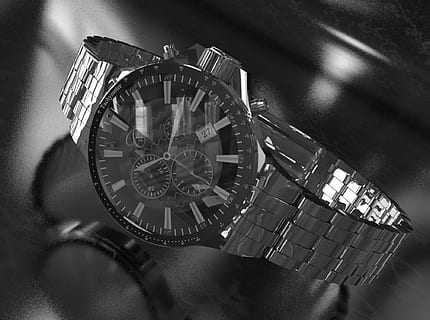 watch, 3d, graphics, ticker, men's watch, clock, time, wristwatch, machine Part, close-up, no people, indoors, instrument of time, accuracy, minute hand, personal accessory, metal, number, studio shot, shape, clock face, still life, circle, single object, roman, silver colored, steel, luxury, 1080P, CC0, public domain, royalty free