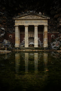Wahrzeichen, Vorderseite, Karosserie, Wasser, braun, grau, Beton, Gebäude, reflektieren, Struktur, Säule, Stein, die Architektur, Reflexion, gebaute Struktur, Ufergegend, Geschichte, Gebäudehülle, die Vergangenheit, See, architektonische Säule, Reiseziele, Tourismus, keine Leute, Stadt, Tag, Reise, Natur, draußen, Regierung, reflektierender Pool, 4K, CC0, gemeinfrei, lizenzfrei
