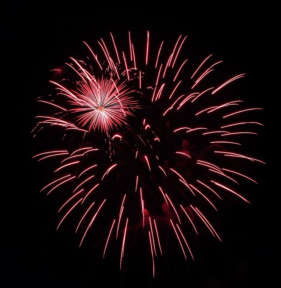 rosa Feuerwerksphotographie, rote Feuerwerk, rot, Feuerwerk, Feier, Nacht-, explodiert, Feuer - natürliches Phänomen, Feuerwerk - künstliches Objekt, Veranstaltung, Urlaub, Party - gesellschaftliches Ereignis, hell, mehrfarbig, schwarze Farbe, traditionelles Fest, Jahrestag, Hintergründe, Funken, Bewegung, Kunst, Kultur und Unterhaltung, beleuchtet, Flachwinkelansicht, Langzeitbelichtung, glühend, Bewegungsunschärfe, Himmel, Natur, Licht, keine Leute, Wunderkerze, Unterhaltungsveranstaltung, Festival, explosiv, 1080P