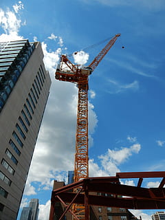 jeřáb, konstrukce, nebe, architektura, struktura, budova, inženýrství, rozvoj, průmyslový, ocel, městský, zařízení, vysoký, projekt, silueta, stroje, stavba, jeřáb - stavební stroje, průmysl, nízký úhel pohledu, stavební průmysl, staveniště, mrak - nebe, exteriér budovy, Příroda, den, venku, nikdo, vysoká - vysoká, stavební stroje, kov, modrý, stavební vybavení, 4K, CC0, veřejná doména, bez autorských práv