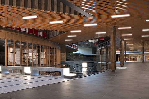 Effektbild, Perspektive, Gebäude, die Architektur, beleuchtet, drinnen, Lichtanlage, Bodenbelag, keine Leute, modern, gebaute Struktur, Decke, architektonische Säule, Arkade, Gang, Geschäft, Fliese, Reflexion, Abwesenheit, Mode, Fliesenboden, Licht, Luxus, Leuchte, 2K, CC0, gemeinfrei, lizenzfrei