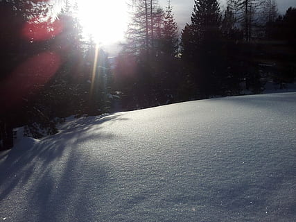 Winter, Sonne, Schnee, winterlich, Gegenlicht, Wintersonne, schneebedeckt, Winterzauber, Winterwald, Berg Winter, kalte Temperatur, Wetter, Natur, Sonnenlicht, Baum, Pflanze, Schönheit in der Natur, Ruhe, Sonnenstrahl, Szenen - Natur, Abdeckung, Tag, Linseneffekt, Himmel, ruhige Szene, Land, keine Leute, draußen, hell, schneebedeckter Berg, 2K, CC0, gemeinfrei, lizenzfrei