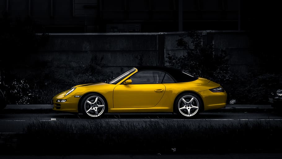 groc, negre, coupe, coupe groc, porsche, cotxe, cotxe esportiu, transport, carrer, nova York, mode de transport, vehicle terrestre, escena urbana, cap gent, taxi, taxi groc, nit, manera de transport, automòbil, arquitectura, estructura construïda, estil retro, a l'aire lliure, ciutat, carretera, vista lateral, garatge, 4K