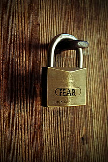 padlock, security lock, security, castle, closed, sure, symbol, fear, emotion, lock, safety, protection, text, close-up, wood - material, no people, metal, communication, indoors, western script, entrance, door, wood, pattern, still life, single object, wood grain, 2K, CC0, public domain, royalty free