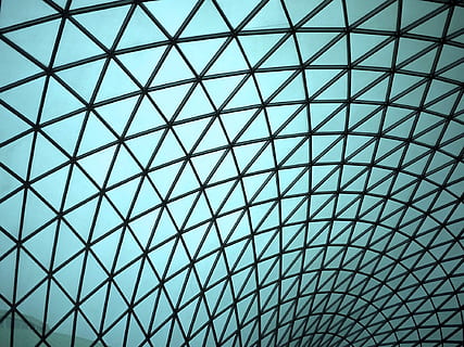 full, frame shot, architectural, structure, architecture, building, ceiling, design, glass, pattern, perspective, backgrounds, full frame, built structure, geometric shape, no people, shape, low angle view, triangle shape, roof, modern, indoors, textured, day, glass - material, abstract, grid, blue, skylight, crisscross, abstract backgrounds, steel, alloy, 1080P, CC0, public domain, royalty free