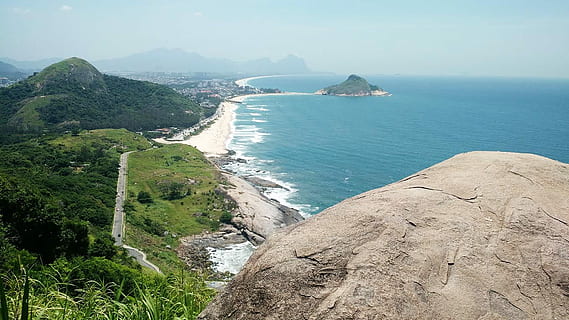 platja, sol, cel, Brasil, agua, mar, cel, Brasil, alta mar, roques, aigua, escenics, naturalesa, horitzó sobre l’aigua, bellesa a la natura, terra, escenics - natura, escena tranquil·la, tranquil·litat, línia de costa, penya-segat, rock, cap gent, rock - object, muntanya, dia, sòlid, a l'aire lliure, badia, 1080P, CC0, domini públic, lliure de regalies