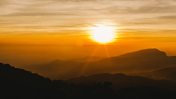 Punkte, sehen, Aussicht, Berg, imthanon, Sonnenuntergang, Natur, szenen, Dämmerung, Sonnenaufgang - Morgendämmerung, Sonne, Himmel, Sonnenlicht, Landschaft, draußen, Morgen, wolke - himmel, orange Farbe, Schönheit in der Natur, Sommer-, Wolkengebilde, Szenen - Natur, Ruhe, ruhige Szene, Silhouette, Umgebung, idyllisch, Gebirge, keine Leute, majestätisch, Gipfel, hell, 5K, CC0, gemeinfrei, lizenzfrei