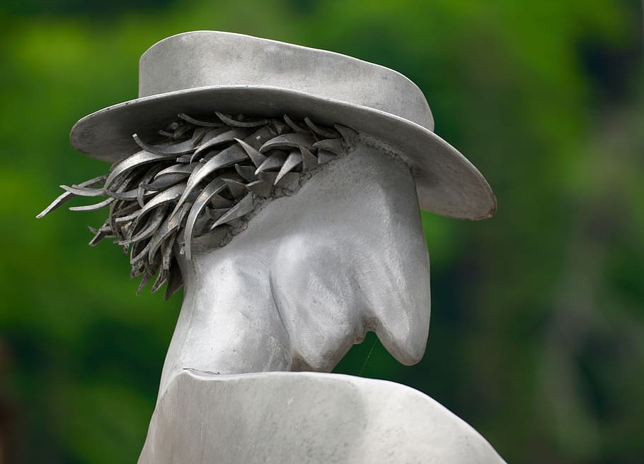 home, cap, vista, gestos, imitador, art, escultura, representació humana, estàtua, representació, art i artesania, primer pla, centrar-se en primer pla, cap gent, semblança masculina, semblança femenina, creativitat, dia, artesania, naturalesa, planta, material de pedra, memorial, a l'aire lliure, talla - producte artesanal, Color blanc, 4K