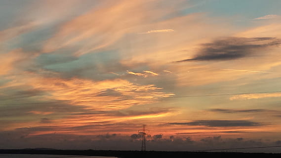 Wiselka, Poland, Botting, sunset, cloud - sky, beauty in nature, sky, nature, scenics, scenics - nature, tranquility, tranquil scene, dramatic sky, orange color, idyllic, environment, silhouette, no people, cloudscape, landscape, outdoors, atmospheric mood, awe, romantic sky, 4K, CC0, public domain, royalty free