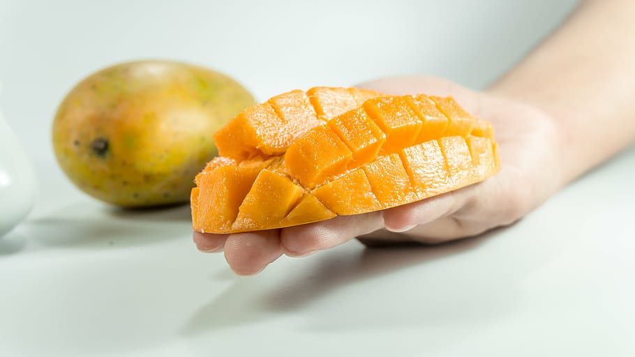 tallar mango, persona, mà, mango, tall, a la mà, groc, aïllat, cub, fruita, dones, fons, sucós, fresc, dolç, orgànic, madur, tropical, cubs, gourmet, vegetarià, menjar, natural, rodanxes, postres, dieta, nutrició, verd, saludable, primer pla, polpa, objecte, exòtic, secció, tancar, deliciós, solter, frescor, saborós, peça, estudi, menjar i beguda, mà humana, part del cos humà, alimentació saludable, una persona, celebració, benestar, estil de vida saludable, a l'interior, tir de l'estudi, adult, part del cos, fruita de mango, berenar, fer dieta, taronja, 5K