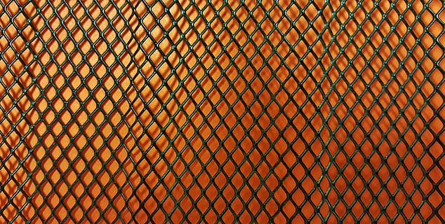 black, steel cyclone fence, mesh, pattern, background, texture, orange, diagonal, diamond shape, wallpaper, backgrounds, metal, metallic, abstract, steel, grid, full frame, no people, textured, brown, orange color, rusty, close-up, outdoors, day, architecture, design, built structure, repetition, wall - building feature, fence, security, 4K, CC0, public domain, royalty free