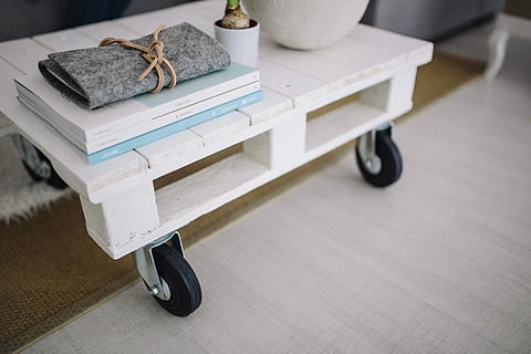 wooden, table, potted, plant, grey, wallet, Small, wooden table, potted plant, magazines, white, wheels, no People, indoors, equipment, day, stack, still life, furniture, publication, paper, flooring, book, selective focus, bed, focus on foreground, shopping, business, healthcare and medicine, high angle view, home interior, 5K