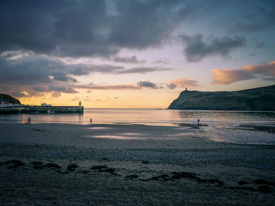 islet rock, gyllene, timme, Foto, havsstrand, himmel, kust, moln, Sol, solnedgång, vatten, hav, moln - himmel, strand, landa, scenics - natur, skönhet i naturen, lugn plats, lugn, horisont, natur, horisont över vatten, sand, idyllisk, inget folk, utomhus, berg, 4K