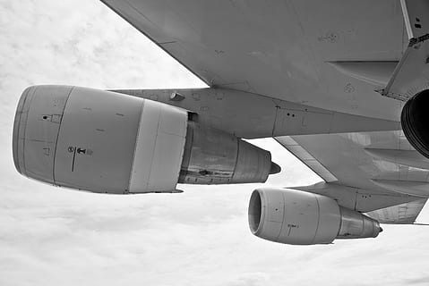 airliner wind turbine, aircraft, wing, engine, fly, aircraft fuselage, turbine, flyer, silhouette, empennage, outlook, aerial view, air vehicle, airplane, mode of transportation, transportation, flying, travel, sky, aircraft wing, day, nature, no people, cloud - sky, commercial airplane, airport, outdoors, jet engine, mid-air, low angle view, on the move, journey, aerospace industry, 5K, CC0, public domain, royalty free