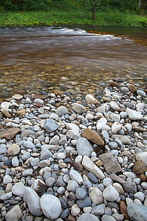 Flow, Landscape, Motion, Nature, flowing, pebble, pebbles, river, rock, rocks, stone, stones, stream, water, hdr, stone - object, no people, beach, solid, day, land, rock - object, tranquility, beauty in nature, outdoors, tranquil scene, large group of objects, abundance, flowing water, shallow, 4K, CC0, public domain, royalty free