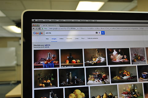 powered-on computer, monitor, google display, still-life keyword, search bar, computer, class, google, research, mac, still lifes, screen, images, indoors, retail, choice, variation, food and drink, large group of objects, food, no people, business, communication, order, shelf, technology, text, close-up, shopping, store, representation, consumerism, 4K, CC0, public domain, royalty free