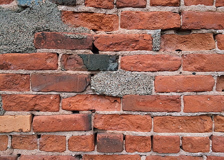 ladrillo, piedra, pared, arquitectura, ladrillos, exterior, Envejecido, estructura, superficie, edificio, estructura construida, pared de ladrillo, texturizado, antecedentes, pared - característica de la construcción, fotograma completo, nadie, modelo, rojo, Material de construcción, áspero, marrón, al aire libre, día, cemento, antiguo, de cerca, hormigón, 2K, CC0, dominio público, libre de derechos