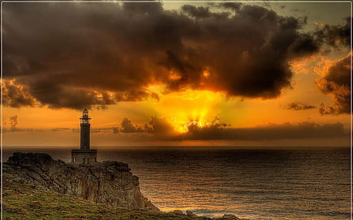 natureza, por do sol, nuvens, soledad, calmo, nuvem - céu, mar, céu, estrutura construída, arquitetura, agua, exterior do edifício, horizonte, torre, construção, terra, céu dramático, beleza na natureza, horizonte sobre a água, meio Ambiente, scenics - natureza, orientação, ninguém, farol, ao ar livre, Sombrio, 1080P, CC0, domínio público, royalty free