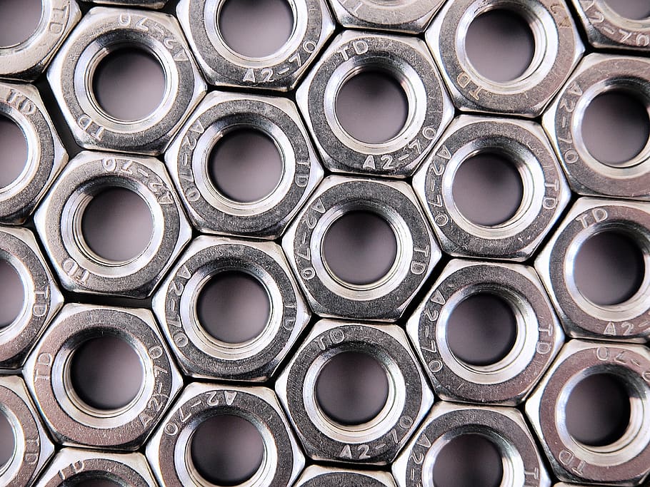 fons de pantalla nus de log de plata, nou, hexadecimal, hexàgon, adjuntar, tancar, embalat, hexagonal, matriu, patró, molts, boig, bonkers, enginyeria, mecànic, cargol, fil, fixar, acer, metall, metàl·lic, industrial, construcció, maquinari, indústria, tancament, brillant, inoxidable, crom, tecnologia, connexió, connectar, repetir, geomètric, quadrícula, retícula, disseny, geometria, fons, resum, marc complet, forma geomètrica, forma, cercle, cap gent, primer pla, a l'interior, repetició, gran grup d'objectes, textura, arranjament, ordre, en fila, 4K