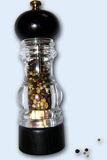 pepper mill, pepper, spice, sharp, spices, colorful pepper, black pepper, indoors, white background, still life, no people, studio shot, container, glass - material, bottle, close-up, food and drink, food, salt shaker, black color, cut out, seasoning, table, transparent, jar, pepper - seasoning, 2K, CC0, public domain, royalty free