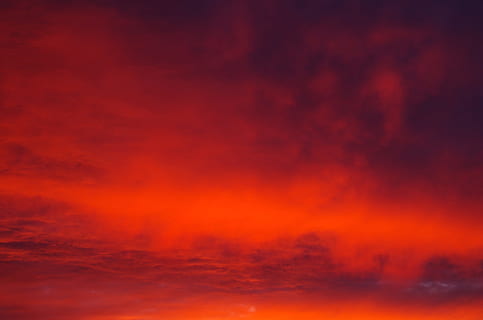 Sky, Cloud, Sunset, Skies, Day, cloudy skies, day s, orange color, red, vibrant color, abstract, dramatic sky, heat - temperature, cloud - sky, no people, backgrounds, multi colored, abstract backgrounds, creativity, nature, beauty in nature, tranquility, environment, cloudscape, purple, saturated color, 1080P, CC0, public domain, royalty free