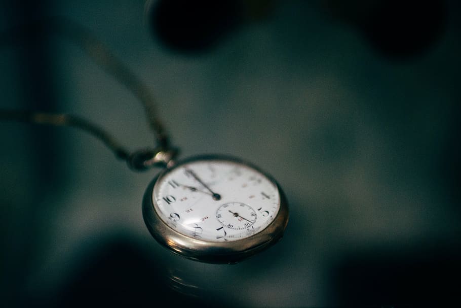 round pocket, watch, displaying, 11:00, white, gold, pocket, clock, time, close-up, no people, indoors, day, number, instrument of time, shape, focus on foreground, geometric shape, accuracy, pocket watch, circle, clock hand, antique, science, technology, gauge, clock face, minute hand, 5K
