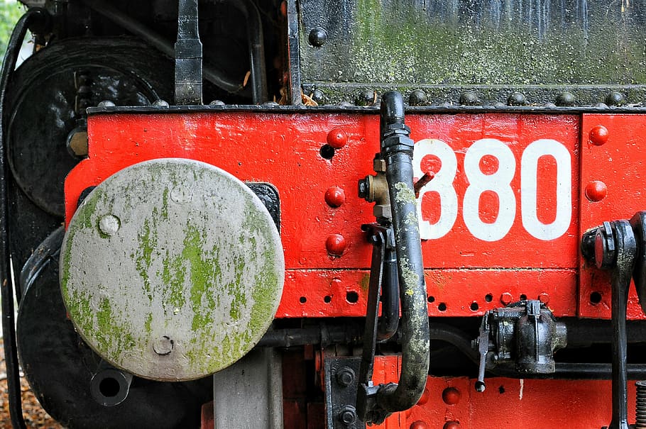 tog, struktur, jern, rust, farve, maling, rød, motor, transportmidler, damptog, maskineri, gammel, transportform, metal, land køretøj, tæt på, jernbanetransport, ingen mennesker, tog - køretøj, dag, lokomotiv, udendørs, sikkerhed, offentlig transport, meddelelse, hjul, 4K