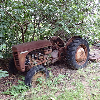 rustic, rusty, old, tractor, farm, machinery, aged, vintage, weathered, dirty, antique, damaged, brown, rough, metal, iron, retro, ancient, messy, surface, steel, worn, rust, broken down, corrosion, corroded, broken, down, decay, run-down, abandoned, history, ruined, country, ruin, countryside, agriculture, decrepit, timeworn, grand old, plant, transportation, wheel, tree, mode of transportation, land, obsolete, field, day, land vehicle, decline, deterioration, nature, no people, tire, outdoors, 2K, CC0, public domain, royalty free