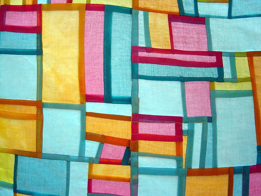 flerfarvet tekstil, klæde, stof, mønster, geometriske, abstrakt, blå, gul, lyserød, design, struktur, tekstil, materiale, farverig, multi farvet, baggrunde, farver, fuld ramme, variation, stor gruppe af objekter, indendørs, valg, ingen mennesker, tæt på, overflod, stilleben, kreativitet, i en række, Kunst og håndværk, arrangement, form, side om side, til salg, turkisfarvet, 720P