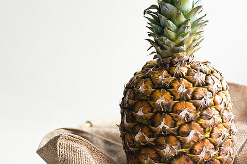 ananas hjem alene, ananas, alene hjemme, hvid baggrund, frugt, mad, friskhed, moden, mad og drikke, gul, enkelt objekt, tæt på, sund kost, forfriskning, tropisk klima, studio skud, skønhed, tropisk frugt, velvære, indendørs, ingen mennesker, stilleben, kopiere plads, mønster, grankogle, naturligt mønster, tekstureret, grøn farve, fyrretræ, naturlig tilstand, 5K, CC0, offentligt domæne, royaltyfrie