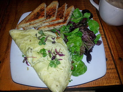 omelet, toast, breakfast, meal, food, plate, eggs, delicious, brunch, gourmet, salad, dish, protein, healthy, cooked, fresh, cuisine, food and drink, freshness, ready-to-eat, table, indoors, wellbeing, vegetable, healthy eating, still life, serving size, no people, bread, high angle view, close-up, plant part, leaf, meat, garnish, tray, 2K, CC0, public domain, royalty free