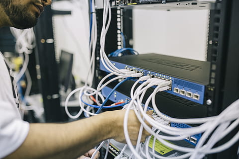 person, holding, white, coated, cable, engineer, fiber, fieldengineer, lancers, job, marketplace, network, telecom, computer network, connection, technology, internet, computer cable, network server, computer, network connection plug, communication, it support, hand, adult, human body part, business, computer equipment, office, human hand, wireless technology, indoors, complexity, using computer, equipment, biology, global communications, computer lab, 4K, CC0, public domain, royalty free