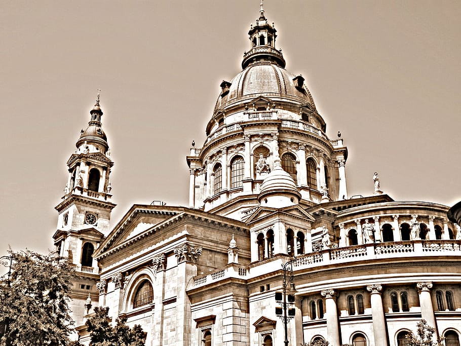 budapest, basilica, costruzione, architettura, Chiesa, Cattedrale, posto famoso, Europa, cristianesimo, cupola, storia, religione, esterno dell'edificio, struttura costruita, Inquadratura dal basso, cielo, destinazioni di viaggio, il passato, nessuno, luogo di culto, natura, città, credenza, giorno, viaggio, guglia, 4K