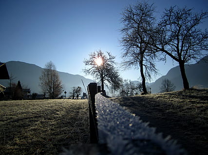 vinterlige, hvid, sne, kold, vinter, vinterdrøm, træer, natur, vinterstemning, frost-, træ, himmel, plante, bare træ, ingen mennesker, Mark, jord, skyfri himmel, scenics - natur, ro, rolig scene, landskab, transportmidler, skønhed i naturen, miljø, dag, sollys, udendørs, ikke-urbane scene, 4K, CC0, offentligt domæne, royaltyfrie