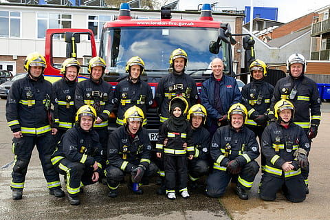fireman, fire, service, portrait, looking at camera, group of people, men, occupation, firefighter, cooperation, smiling, clothing, uniform, protection, teamwork, standing, headwear, real people, adult, large group of people, protective workwear, safety, coworker, 2K, CC0, public domain, royalty free
